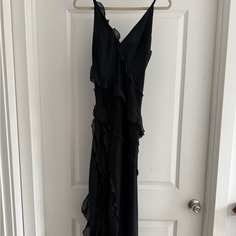 Abercrombie & Fitch Draped Ruffle Maxi Dress